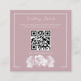 Dusty Pink Calligraphy QR Info Wedding Begleitkarte