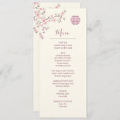 Dusty Pink Cherry Blossom Chinesisches Hochzeitsme Einladung (Vorne/Hinten)