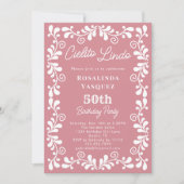 Dusty Pink Cielito Lindo Mexikanischer 50. Geburts Einladung (Vorderseite)