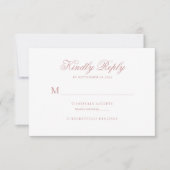 Dusty Pink Classic Calligraphy Script Wedding Rsvp Karte (Vorderseite)