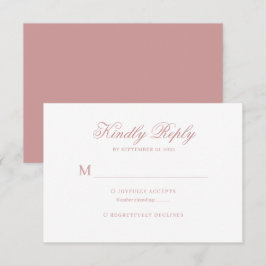 Dusty Pink Classic Calligraphy Script Wedding Rsvp Karte