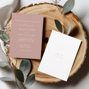 Dusty Pink Classic Minimal Wedding Einladung