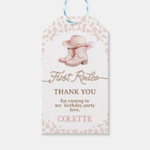 Dusty Pink Cowgirl Boots First Rodeo 1. Geburtstag