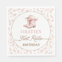 Dusty Pink Cowgirl Boots First Rodeo 1. Geburtstag
