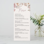 Dusty Pink Cream Magnolia Floral Wedding Menu Card Einladung (Stehend Vorderseite)