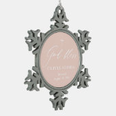 Dusty Pink Cross Girl Taufe Snowflake Ornament (Links)