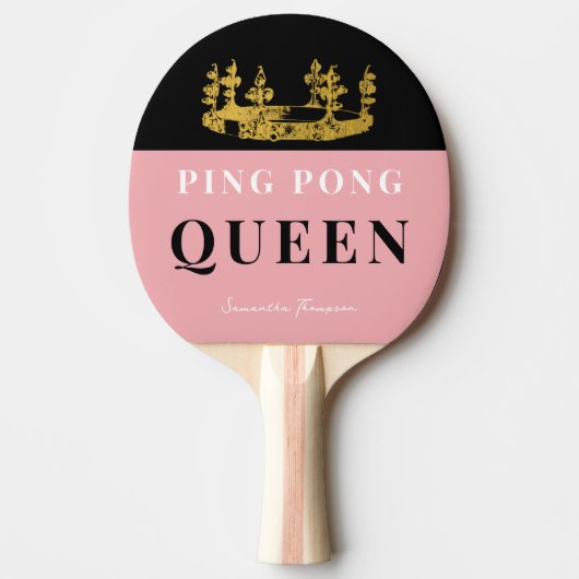 Dusty Pink Crown Table Tennis Queen Glam Custom Tischtennis Schläger (Vorderseite)