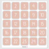 Dusty Pink Customizable Square Number Stickers  Aufkleber (Blatt)