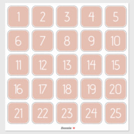 Dusty Pink Customizable Square Number Stickers  Aufkleber