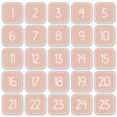 Dusty Pink Customizable Square Number Stickers  Aufkleber (Vorderseite)