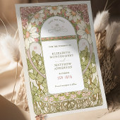 Dusty Pink Daisies Rett Date Art Nouveau Mucha Einladung