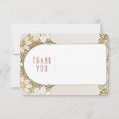 Dusty Pink Daisy Beilage Danke Karte Art Nouveau (Vorderseite)