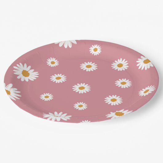Dusty Pink Daisy Theme Paper Teller (Schrägansicht)