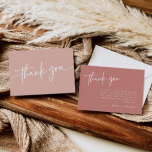 Dusty Pink Danke-Card Modernes Minimalistisches Mä Dankeskarte