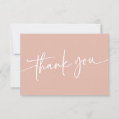 Dusty Pink Danke-Card Modernes Minimalistisches Mä Dankeskarte (Vorderseite)