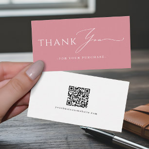 Dusty Pink Danke QR-Code-Website Visitenkarte