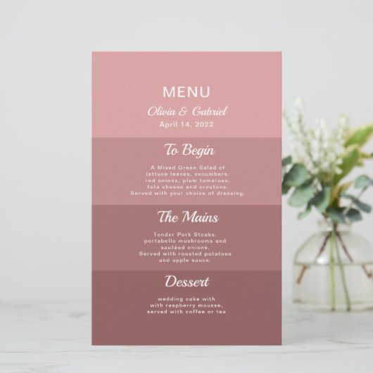 Dusty pink deep blush Stilvolles Elegantes Hochzei (Stehend Vorderseite)