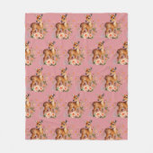 Dusty Pink Deer Pattern Modern Fleecedecke (Vorderseite)