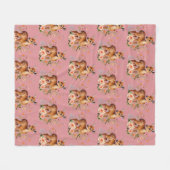 Dusty Pink Deer Pattern Modern Fleecedecke (Vorderseite (Horizontal))