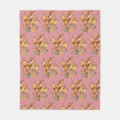 Dusty Pink Deer Pattern Modern Fleecedecke (Vorderseite)