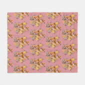 Dusty Pink Deer Pattern Modern Fleecedecke (Vorderseite (Horizontal))