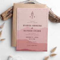 Dusty Pink Desert Cactus Western Wedding