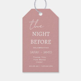 Dusty Pink die Nacht vor Hochzeit Vielen Dank Geschenkanhänger