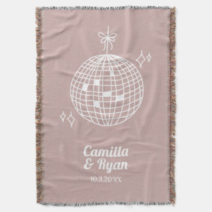 Dusty Pink Disco Ball Hochzeitstag Blanket Decke