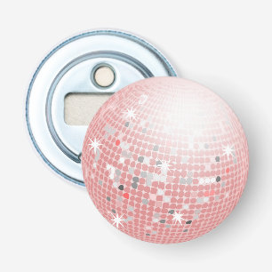 Dusty Pink Disco Ball Retro 70er Flaschenöffner