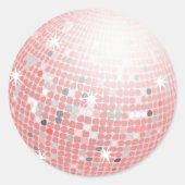 Dusty Pink Disco Ball Retro 70er Umschlag Aufklebe Runder Aufkleber (Vorderseite)
