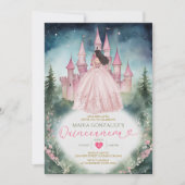 Dusty Pink Dress Forest Princess 15 Quinceañera Einladung (Vorderseite)