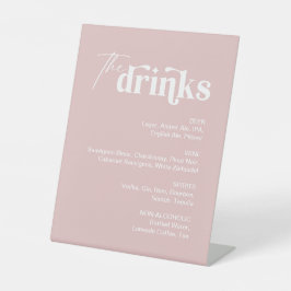 Dusty Pink Drink Menu Wedding Bar Sockelschild