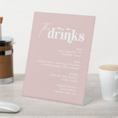 Dusty Pink Drink Menu Wedding Bar Sockelschild (In SItu)