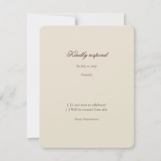 Dusty Pink Dutch Floral Wedding RSVP Karte