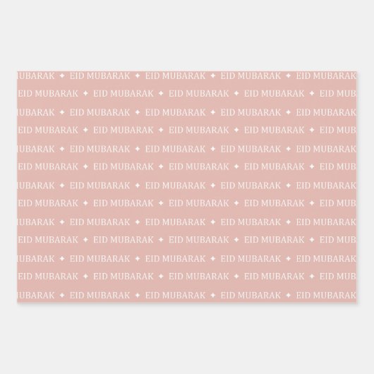 Dusty Pink Eid Mubarak Masjid Muster Design Geschenkpapier Set (Vorderseite)