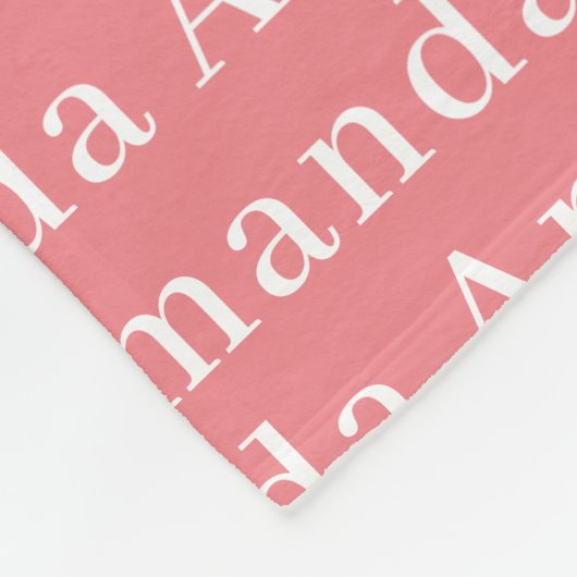 Dusty Pink Einfache Personalisierte Babyname Fleecedecke (Ecke)