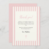 Dusty Pink Elegant Bow Boy Baby Shower Dankeskarte (Vorne/Hinten)