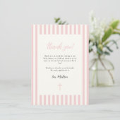 Dusty Pink Elegant Bow Boy Baby Shower Dankeskarte (Stehend Vorderseite)