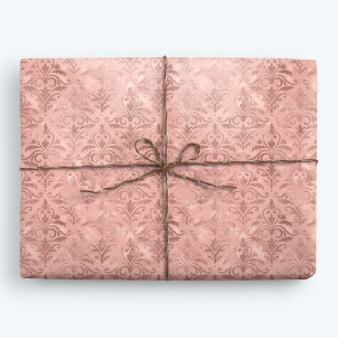 Dusty Pink Elegant Viktorianisch Damask Geschenkpapier