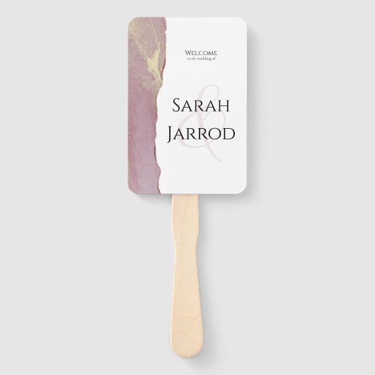 Dusty Pink Elegant Wedding Program Fächer (Vorderseite)