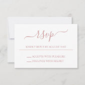 Dusty Pink Elegant Wedding RSVP Karte (Vorderseite)