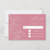 Dusty Pink Elegante Blumenhochzeit RSVP Karte (Vorderseite)