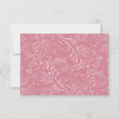 Dusty Pink Elegante Blumenhochzeit RSVP Karte (Rückseite)