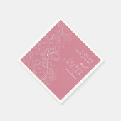 Dusty Pink Elegante Blumenhochzeit Serviette (Ecke)