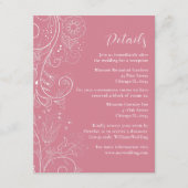 Dusty Pink Elegante Blumenzettel Begleitkarte (Vorderseite)