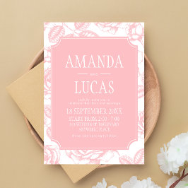 Dusty Pink Elegante Chinoiserie Hochzeit Einladung