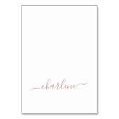Dusty Pink Elegante Signature Name Platzkarten Tischnummer (Vorderseite)