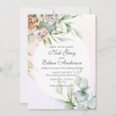 Dusty Pink Enchanted Garden Wedding Einladung (Vorderseite)