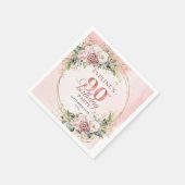 Dusty Pink Eucalyptus Boho 90th Birthday Party   Serviette (Ecke)