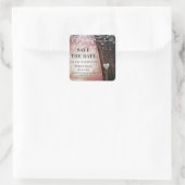 Dusty Pink Evermore Verzauberter Wald Save the Dat Quadratischer Aufkleber (Tasche)